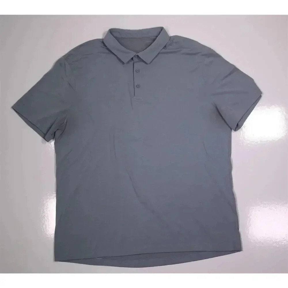 Lululemon Evolution Polo Heathered Sea Salt Golf Polo Shirt Men's XL